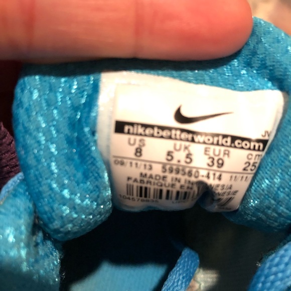Nike Womens Blue & Silver Running Shoes Sz 8 - Picture 7 of 7